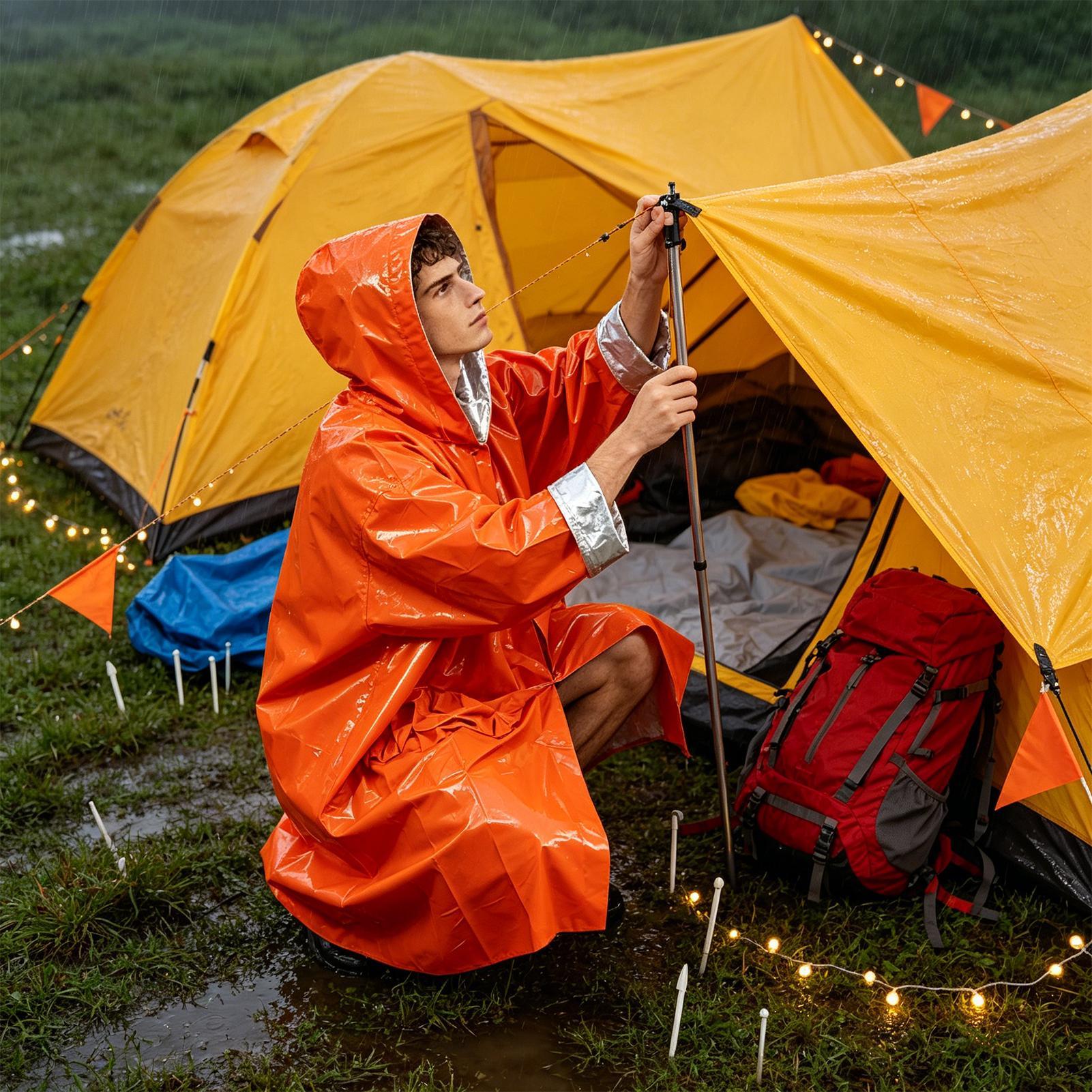 1Pc Emergency Waterproof Film  - Emergency Poncho Rain ulasan dan harga